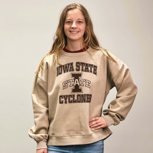 Pressbox Women's I-State Cyclones Sand Crewneck